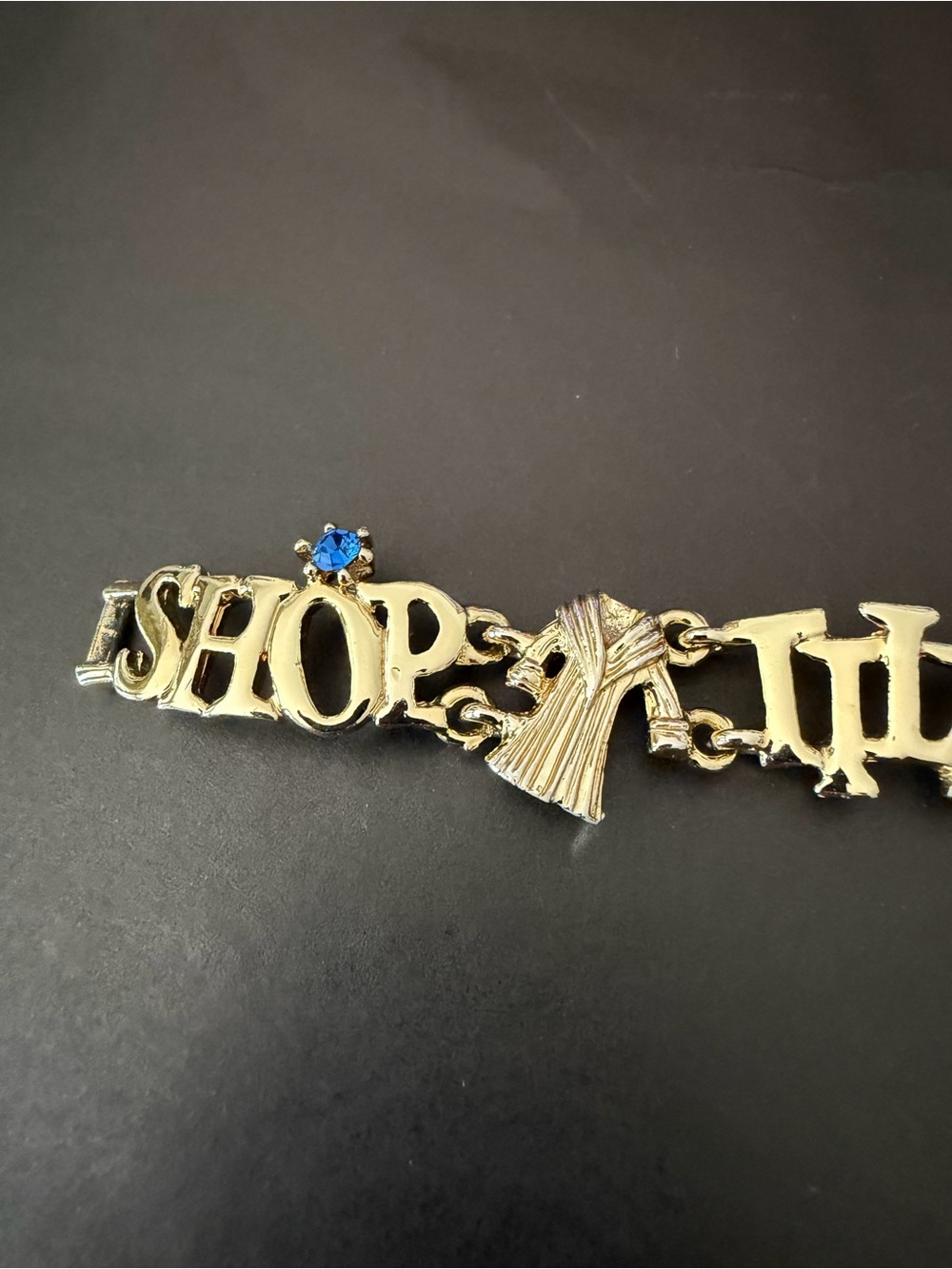 Gold Tone 'Shop Til You Drop' Charm Bracelet - Picture 5 of 5